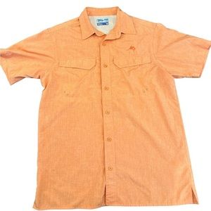 Worldwide Sportsmen Short Sleeve Fishing Shirt Orange. Size‎ Medium.